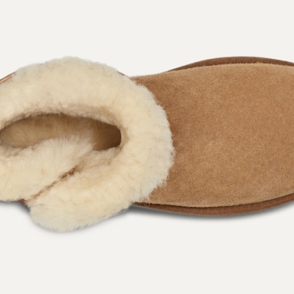 Ugg Mini Bailey Button II Boot chestnut tan sz 6 warm lambswool ankle bootie - Picture 5 of 16